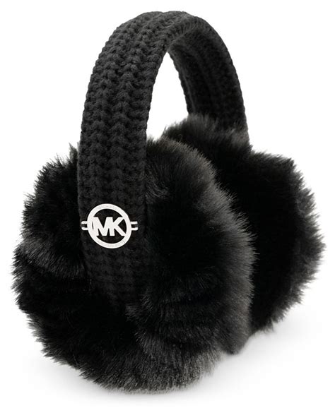 Michael Kors Women's Shaker Earmuffs With Logo,Light Grey